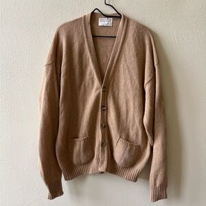 Vintage Wool Tan Cardigan Sweater